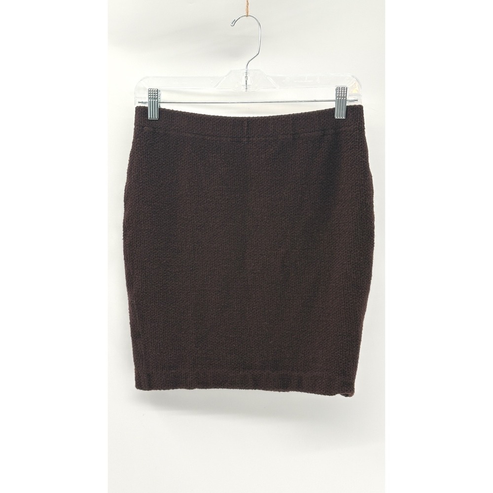 St. John Marie Gray Skirt Short Pencil Straight Women Size 4 Brown Pull On